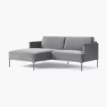Sofa narożna z aksamitu Fluente - lewostronna