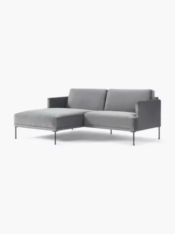 Sofa narożna z aksamitu Fluente - lewostronna
