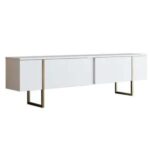 Szafka RTV „Luxe White & Gold”, 30 x 180 x 50 cm