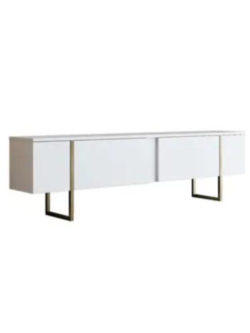 Szafka RTV „Luxe White & Gold”, 30 x 180 x 50 cm