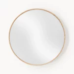 Okrągłe lustro ścienne Avery z ramą z brązowego dębu, Ø 55 x gł. 2 cm